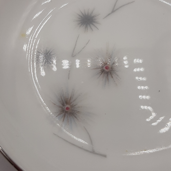 3 Creative Fine China Platinum Starburst 1014 Japan 3.50" Butter Pat Plates - Picture 4 of 5